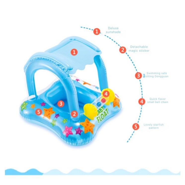 Cartoon Baby Pool Float with Canopy Options product photo 6