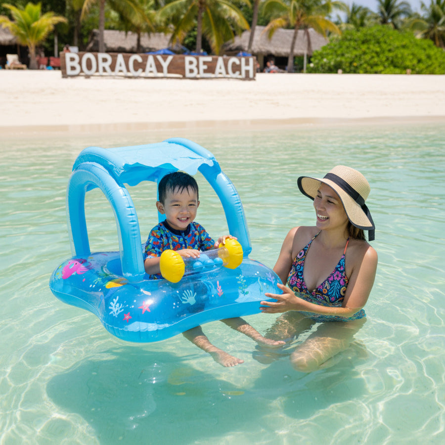 Cartoon Baby Pool Float with Canopy Options product photo 2