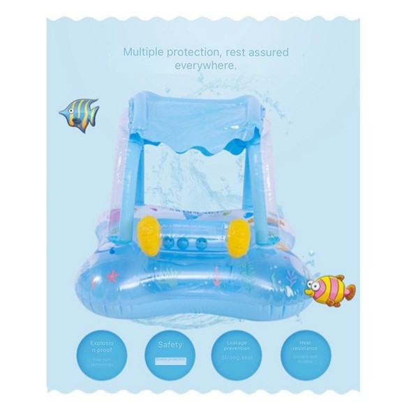 Cartoon Baby Pool Float with Canopy Options product photo 8